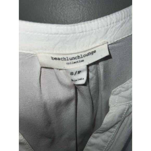 Beachlunchlounge white 100% rayon blouse v-neck pullover made in India size S - Picture 2 of 7